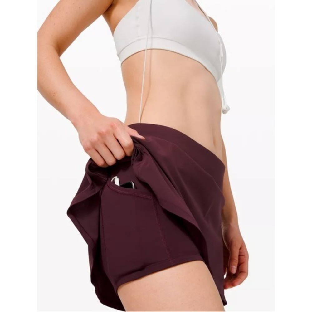 Lululemon Play Off the Pleats Skirt Womens 8 Burgundy Athletic - Picture 4 of 5